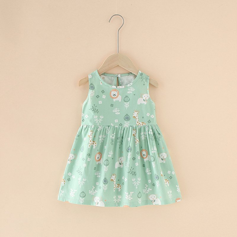 Spring And Summer New Girls' Dresses Pure Cotton