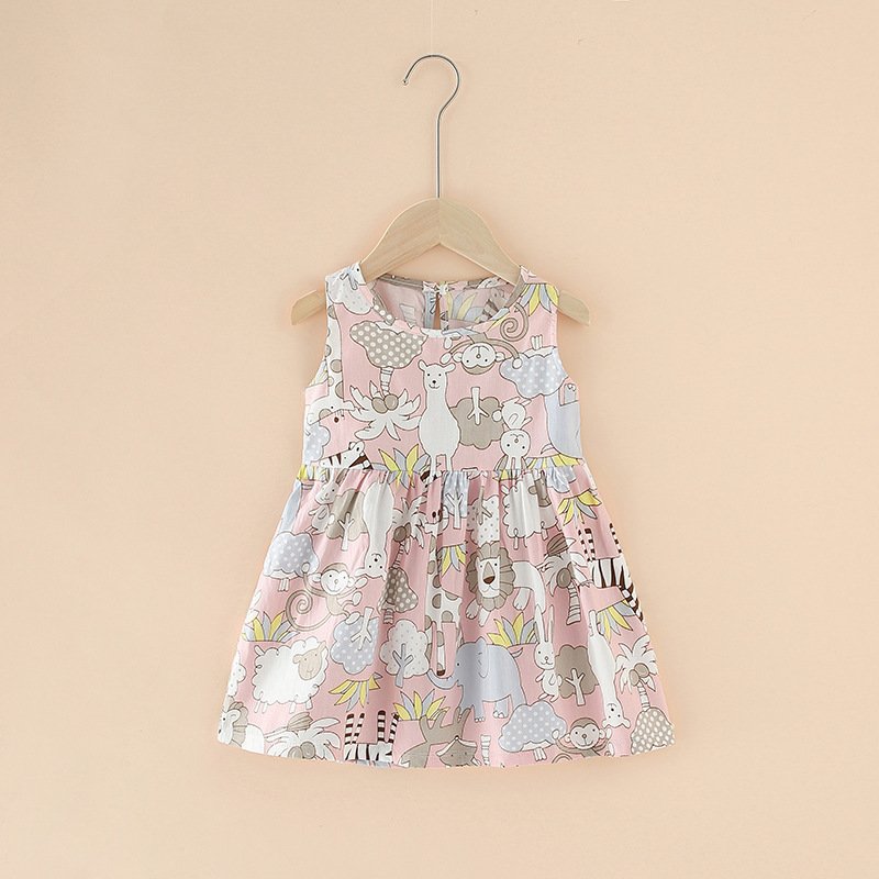 Spring And Summer New Girls' Dresses Pure Cotton
