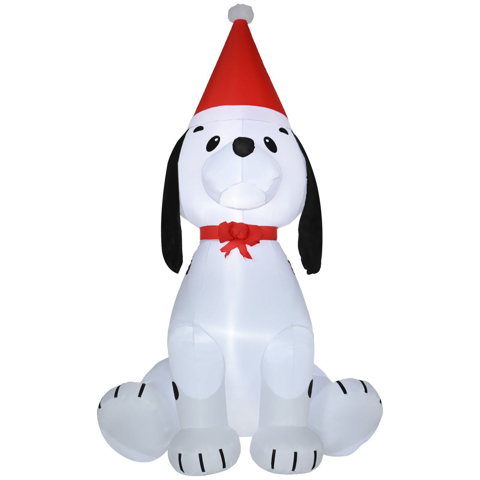 6ft Inflatable Christmas Puppy Dog Wearing Santa Hat Lighted Outdoor Decoration Blow Up Decor For Holiday Indoor