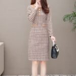 Early Autumn Plus Size Knitted Dress Women's Autumn Clothing