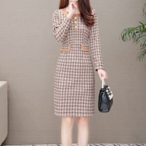 Early Autumn Plus Size Knitted Dress Women's Autumn Clothing