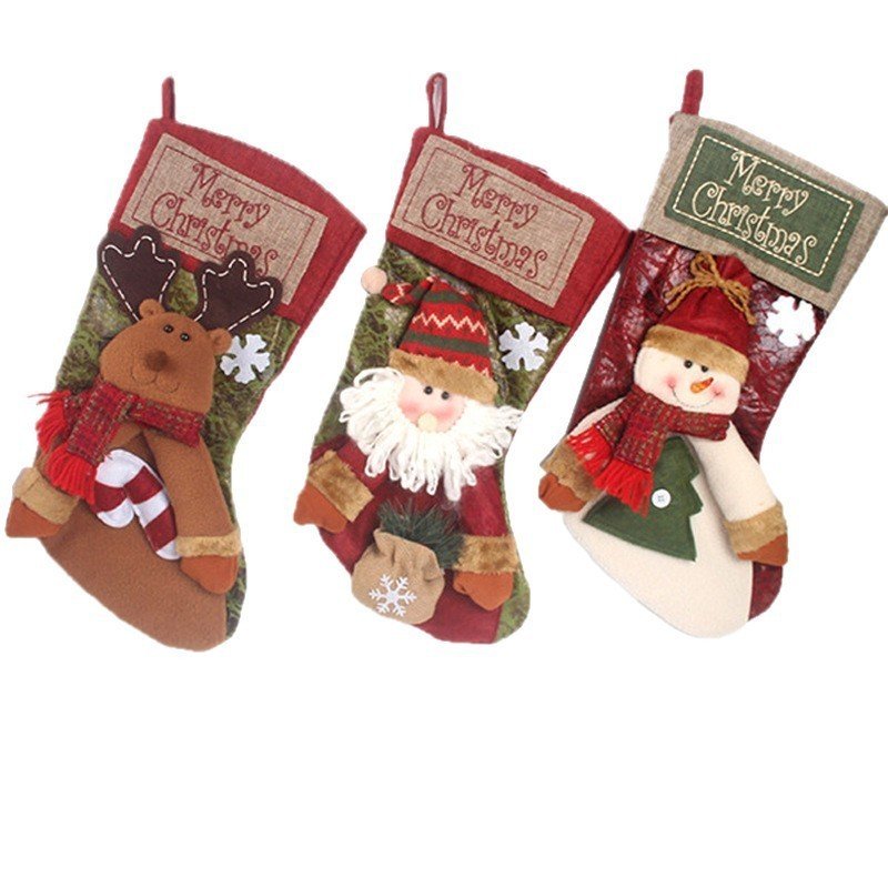 Large Christmas Stocking Set Of 3, Extra Big Festive Xmas Stockings For Family Gifts